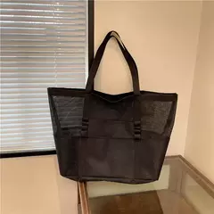 Bolsa de praia de malha portátil para mulheres, maquiagem, bolsa de lavagem, organizador de banho, Shopper Totes, verão - Wolf Magazine