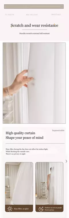 YanYangTian Janela Cortina para Sala de Estar, Chiffon Divisória, Tule, Impermeável, Proteção UV, Decoração Da Casa, Gancho na internet