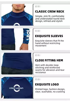 Manga comprida Surf Camisa com Silicone, Fitness Wear, Compressão Fitness Wear, Praia Swimwear, Proteção UV, Rash Guard, Novos Produtos de Natação