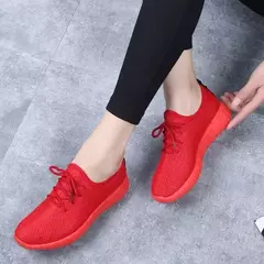 Sapatos casuais Red Air Mesh para mulheres, tênis feminino, tênis respirável, Basket Femme, esportes de ginástica, 2022 na internet
