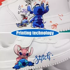 Imagem do Stitch Sneakers para meninos e meninas, Sapatos de basquete casuais, Sapatos esportivos para estudantes, Tênis de corrida para crianças, Presente elegante para crianças