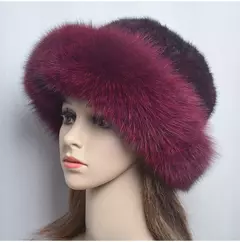 Chapéu de pele de vison genuíno para mulheres gorro de malha natural de luxo chapéu de malha artesanal pele de raposa real moda inverno quente, novo - Wolf Magazine