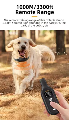 ROJECO-Elétrica Dog Training Collar, Digital recarregável, controle remoto, IPX7 impermeável Vibrador, Pet Dog Bark, Stop Shock Collar - loja online