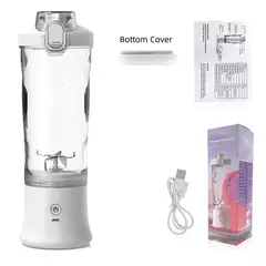 Grande capacidade portátil Juicer Cup, poderoso motor, rápido agitando misturador liquidificador, copo de mistura ao ar livre, 600ml, lâmina de 10 folhas, 4000mAh, novo