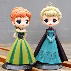 Imagem do Miniso 14cm princesas q posket figuras elsa anna mulan tinker bell elsa aladdin kawaii boneca brinquedo decoração do bolo modelo menina gif