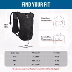 UTOBEST Trail Running Mochila, Colete de Hidratação Ultra Leve, Bexiga De Água 2L, Caminhada Ao Ar Livre, Maratona, Caminhada, 10L