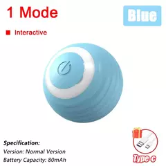 Imagem do Novo gato bola interativa brinquedo bola de rolamento automático falso cauda recarregável inteligente animal de estimação brinquedo elétrico cão gato treinamento imitar mouse