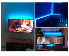 USB Estética LED Strip Lights, Decoração de Natal, Quarto, Armários, Cozinha, TV Ambient Ring Light, Neon Wall Lamps, 5m - comprar online
