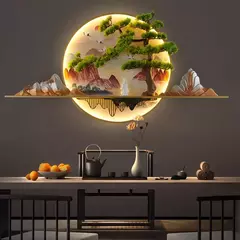 TINNY-Chinês Criativo Paisagem Mural Candeeiro, Imagem Moderna Luz de Parede, Lâmpada LED para Casa, Sala, Estudo, Decoração Do Quarto - Wolf Magazine