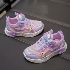 Desenhos animados infantis Anime Kuromi calçados esportivos, malha, fofo, moinho de vento, casual, botão rotativo, tênis, meninas, crianças, moda - Wolf Magazine