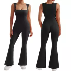 Macacão feminino roupa de uma peça sem mangas o-pescoço bodysuit macacão casual streetwear roupas femininas esportivas - loja online