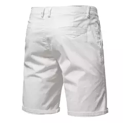 Imagem do Calça curta de cintura elástica masculina, 100% algodão, monocromática, casual, de negócios, social, alta qualidade, nova, verão 2022