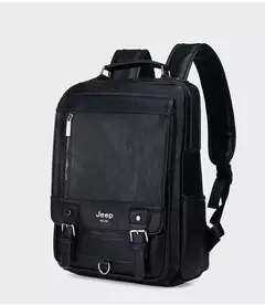 JEEP BULUO-Mochila de Couro Masculina, Bolsa para Laptop, Grande Capacidade, Negócios, Viagem, Universidade, Escola, Mochilas, Moda, Masculino, 15,6";;VERDADEIRO;;"Brown