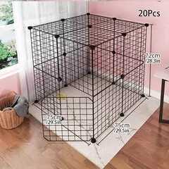 Cerca para animais de estimação, gaiola para cães, interior, malha de ferro criptografada, gaiola para gatos, emenda gratuita, coelho, cobaia, cerca de chinchila - comprar online
