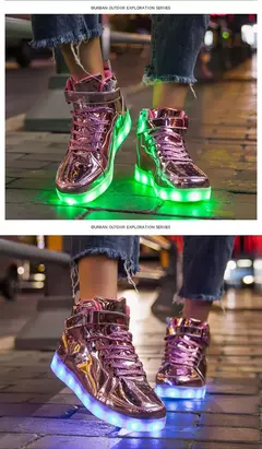 Imagem do Tênis luminosos infantis, tênis de LED com sola luminosa, sapatos iluminados para crianças, meninos e meninas, tamanho 25-40