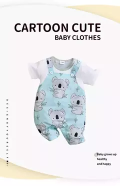 Macacão com estampa Koala recém-nascido, roupas de bebê, menina, menino, macacão manga curta, infantil, pijama infantil, roupa de uma peça, verão, 0-18 meses - comprar online