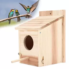 Birdhouse exterior madeira inovadora, Natural Breeding Box, DIY na internet
