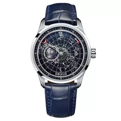 Oblvlo-relógio mecânico automático masculino, relógio impermeável, pulseira de couro, estrela de terra luminosa, prenda casual, moda simples, GC - Wolf Magazine