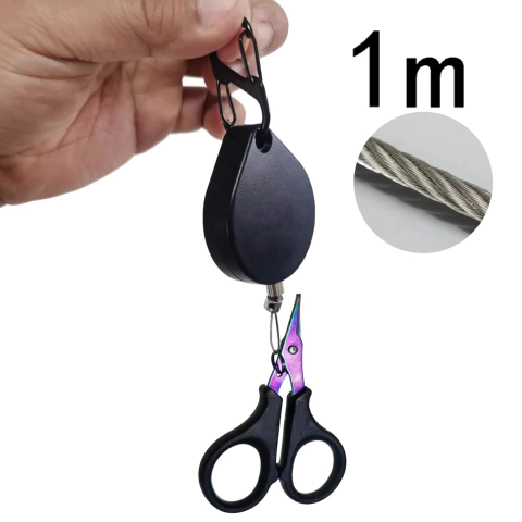 1m high-end aço retrátil fivela de aço tesoura de pesca conjunto pesca tesoura linha de corte ferramenta ferramentas de pesca isca tesoura