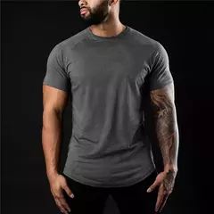 T-shirt lisa do Gym para homens, roupa da aptidão, o-pescoço, manga curta, algodão, ajuste fino, halterofilismo, Tees do exercício, tops, verão - Wolf Magazine