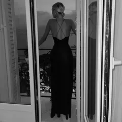 Vestido de baile longo com decote em v, sem costas, sem costas, cinta de espaguete, preto, maxi, vestido de noite, flor 3D, verão, 2022 - Wolf Magazine