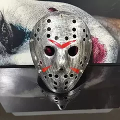 Halloween jason assassino máscara de plástico assustador horror cosplay maquiagem traje festa bola filme vilão correspondência colecionável novo 2025 - comprar online