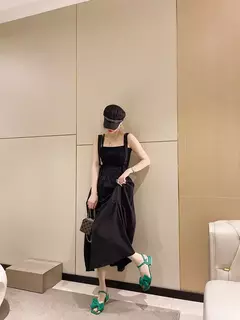 Imagem do Sandálias grandes de toe aberto para mulheres, fivela monocromática de uma linha, nó arco de temperamento, sapatos confortáveis, nova moda, verão, 2024