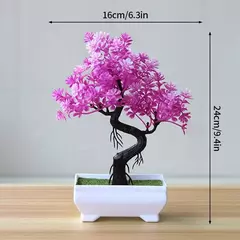 Árvore plástica artificial do bonsai para a decoração home, plantas envasadas, potenciômetro pequeno da simulação, arranjo da flor, ornamentos do jardim