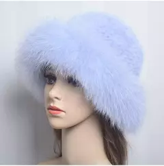 Chapéu de pele de vison genuíno para mulheres gorro de malha natural de luxo chapéu de malha artesanal pele de raposa real moda inverno quente, novo - loja online