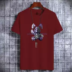 Camiseta retrô casual masculina, manga curta, algodão vintage, tops respiráveis na moda, designer de luxo, alta qualidade, verão, Y2K - loja online