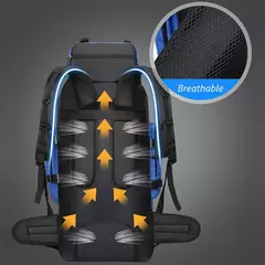 Impermeável Caminhadas e Camping Mochila, Sacos Esportivos ao Ar Livre, Trekking Bag, Mochila de Grande Capacidade, Equipamento de Viagem, 90L - loja online