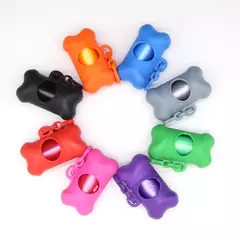 Saco de bidê para animais de estimação, saco de banheiro para cães, suprimentos de limpeza para animais de estimação, tipo osso, recipiente de lixo para animais de estimação, coletor de banheiro