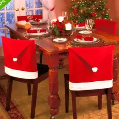 Imagem do Santa Hat Chair Cover para o Natal, decoração de mesa, presentes, 1-10pcs