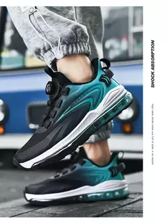 Tênis de corrida acolchoados para homens, tênis antiderrapantes, botões rotatórios, adequados para exterior, casual, conforto, alta qualidade, venda quente na internet