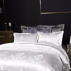 High End Jacquard Bedding Set, Luxo, Europeu, Conjuntos de cama de casamento, Rainha, American Satin, Double Duvet Cover, - Wolf Magazine