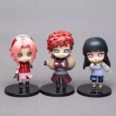 6 estilos 9cm anime naruto figuras pvc q versão boneca gaara kakashi figura decoração do quarto anime figura - comprar online
