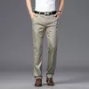 KUBRO-Calça casual de negócios masculina, calça comprida, manga reta elástica, moda formal, plus size 28-40, verão