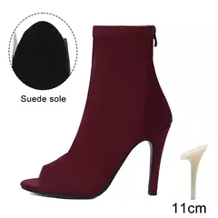 HROYL-Sapatos de Dança Femininos com Tubo Curto, Pano Estirável de Salto Alto, na internet