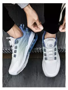 Tênis de corrida acolchoados para homens, tênis antiderrapantes, botões rotatórios, adequados para exterior, casual, conforto, alta qualidade, venda quente na internet