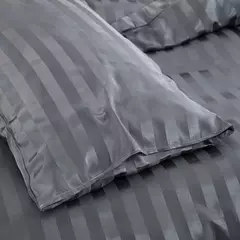 Satin Striped Duvet Cover, sedoso como edredão, conjunto de cama de luxo, completo, rainha, rei, solteiro, duplo tamanho, marfim White Stripe na internet