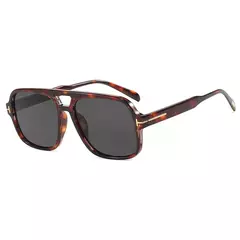 Óculos de sol piloto retrô para homens e mulheres, quadrados, pontes duplas, armação extragrande, tons, UV400, tendências, moda, atacado, novo