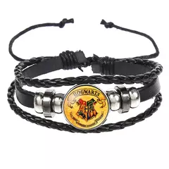 Harri potter pulseiras de couro com contas brinquedos hogwarts slytherin grifinória distintivo pomo mortos da morte 93/4 pulseira presentes brinquedos - Wolf Magazine