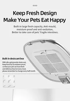 Rojoeco alimentador automático para gatos, animal de estimação, wi-fi inteligente, dispensador de comida para gatos, controle remoto, alimentador automático para cães e gatos, acessórios de comida seca