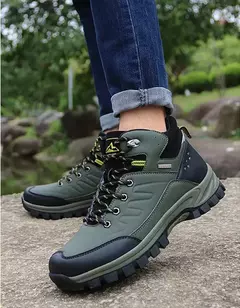 Botas de neve de couro quente masculinas, tênis de caminhada ao ar livre, sapat na internet