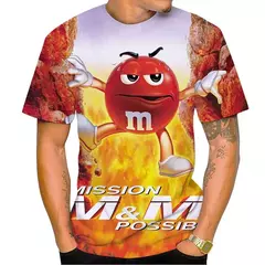 M & m's-Feijão Chocolate Masculino e Feminino T-shirt Estampada em 3D, Casual, Gola Redonda, Manga Curta, Engraçado, Camiseta Infantil, Tops Fofos - Wolf Magazine