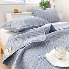 Qualidade capa de cama xadrez puro algodão lavado colcha cobertor grau a algodão acolchoado folha capa verão colcha têxteis para casa - Wolf Magazine
