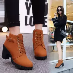 PU bombas de cordões botas para mulheres, salto alto, sapatos femininos europeus, alta qualidade, primavera, inverno, entrega rápida, novo, 2023 - Wolf Magazine