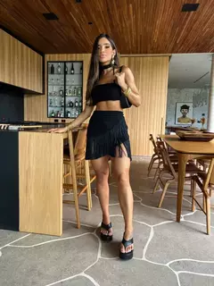 Conjunto sexy de biquíni feminino, sutiã de renda, mini saia, férias de praia, fato de banho feminino casual, 2 peças, verão - loja online