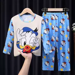 Conjunto de pijamas de manga comprida infantil, Winnie the Pooh Desenhos animados, Mickey e Minnie, menino e menina na internet