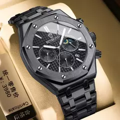 BINBOND-Relógio de pulso masculino impermeável em aço inoxidável, relógio casual, relógio de luxo, data luminosa, calendário, Top Brand, B0161 - comprar online